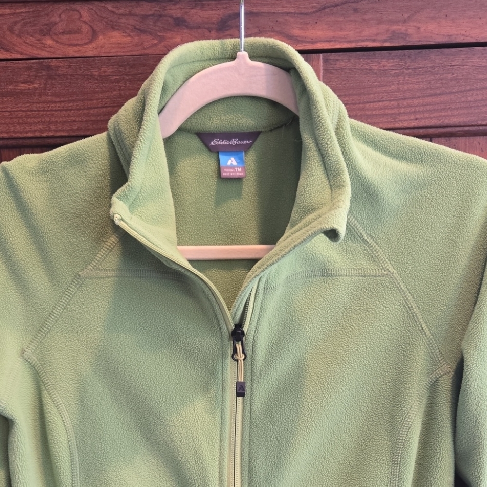 Eddie Bauer Bright Green Fleece Jacket - Picture 3 of 10